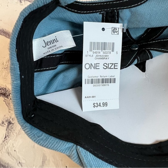 NWT woman’s Jenni corduroy chambray colored adjustable cotton baseball hat - Picture 4 of 4